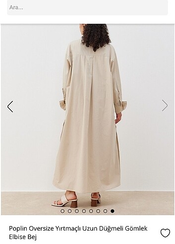 m Beden Bej aybikestil poplin oversize tesettür elbise