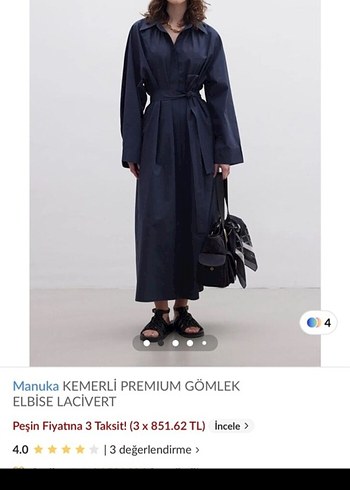 Suud Collection etiketli manuka lacivert gömlek elbise