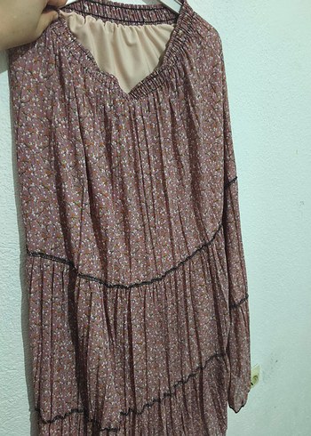 Pembe Nakışlı Bohem Etek - Görsel 2