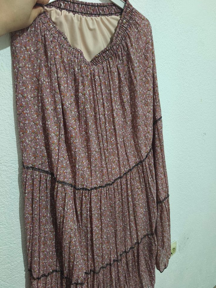 Pembe Nakışlı Bohem  Etek - Görsel 2