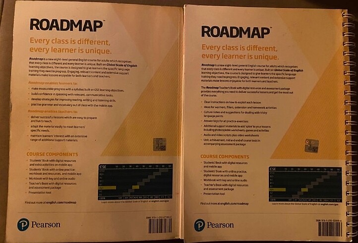 Roadmap A2+ Öğrenci/Öğretmen Kitabı Workbook Arkasında