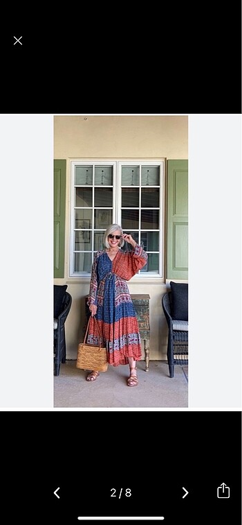 Zara Zara Patchwork Baskı Midi Dress