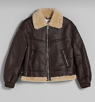 Bershka SATILDI Bershka Suni Yünlü Biker Mont