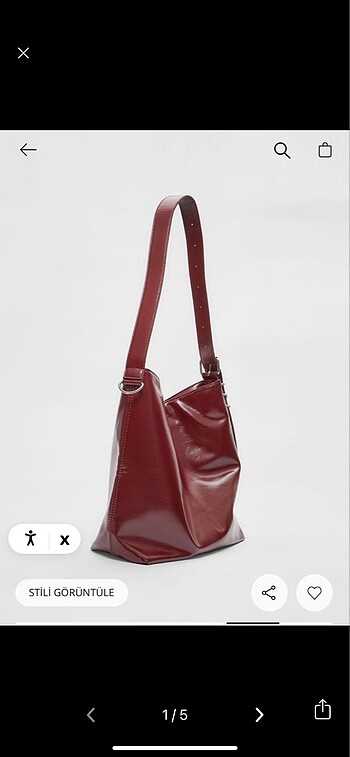 Stradivarius bordo çanta