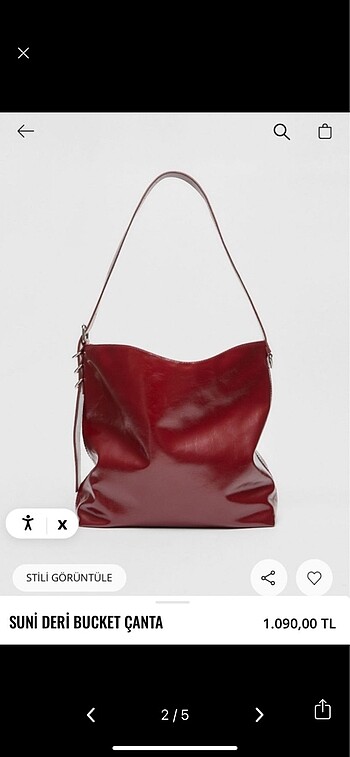 Stradivarius Stradivarius bordo çanta