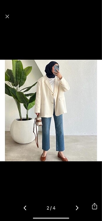 Diğer oversize keten blazer ceket