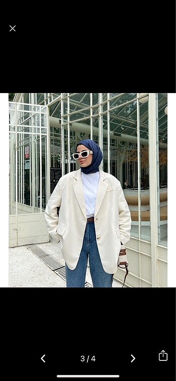 diğer Beden oversize keten blazer ceket