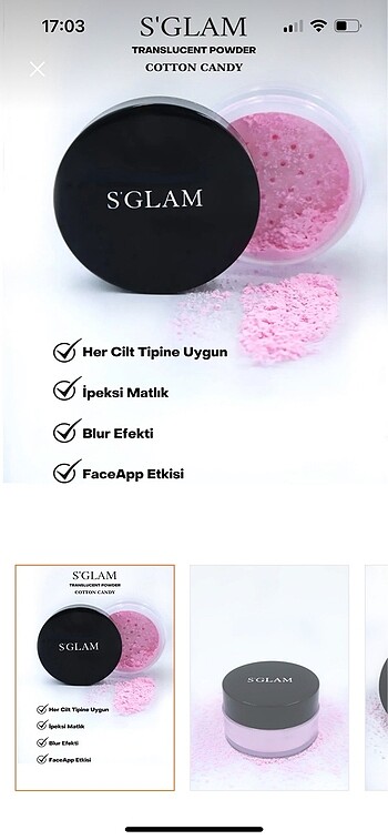 SGLAM Pembe Transparan Pudra