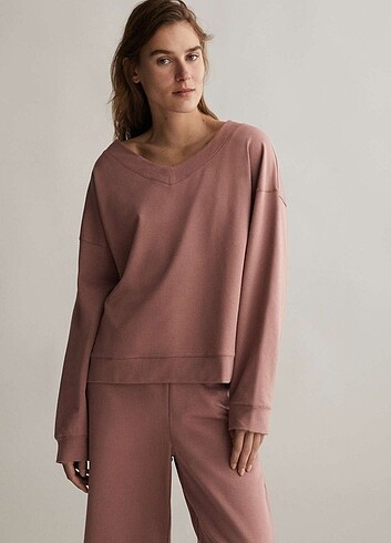 Oysho V Yaka Sweatshirt 