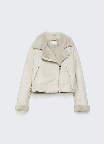 Stradivarius Stradivarius Kürklü Biker Mont Ceket