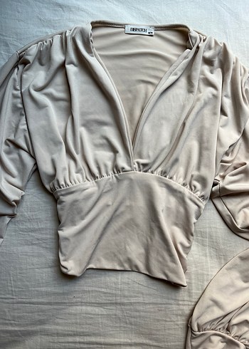 m Beden Bej Vintage bluz
