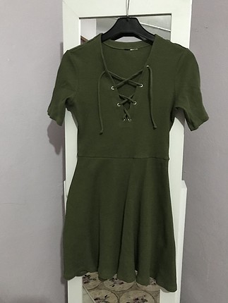 Haki mini elbise