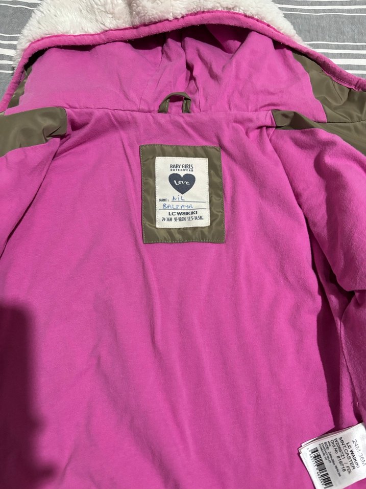 Kız Çocuk Kapüşonlu Fermuarlı Mont - Görsel 4