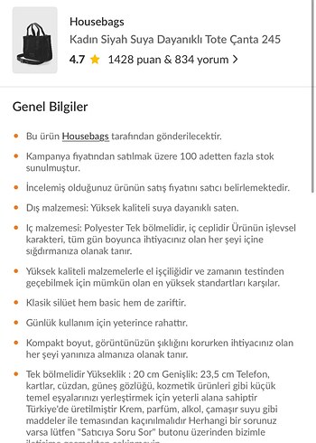 Siyah Tote Kadın Çanta - Görsel 5