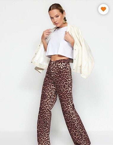 Leopar Wide Leg Jeans