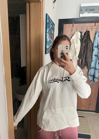 Beyaz Kapüşonlu Fenerium Kadın Sweatshirt