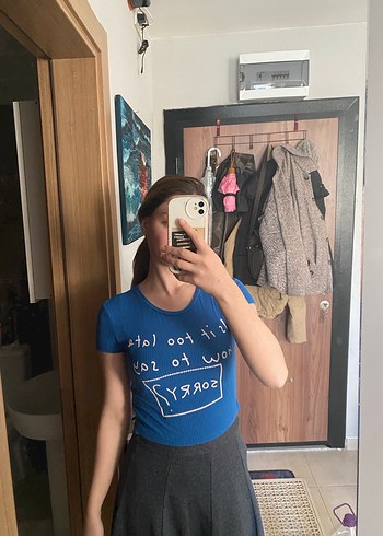 Mavi Baskılı Kısa Kollu Tişörtü - Görsel 2