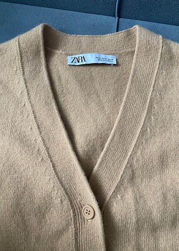 Zara Bej Düğmeli Kadın Hırka - Görsel 3