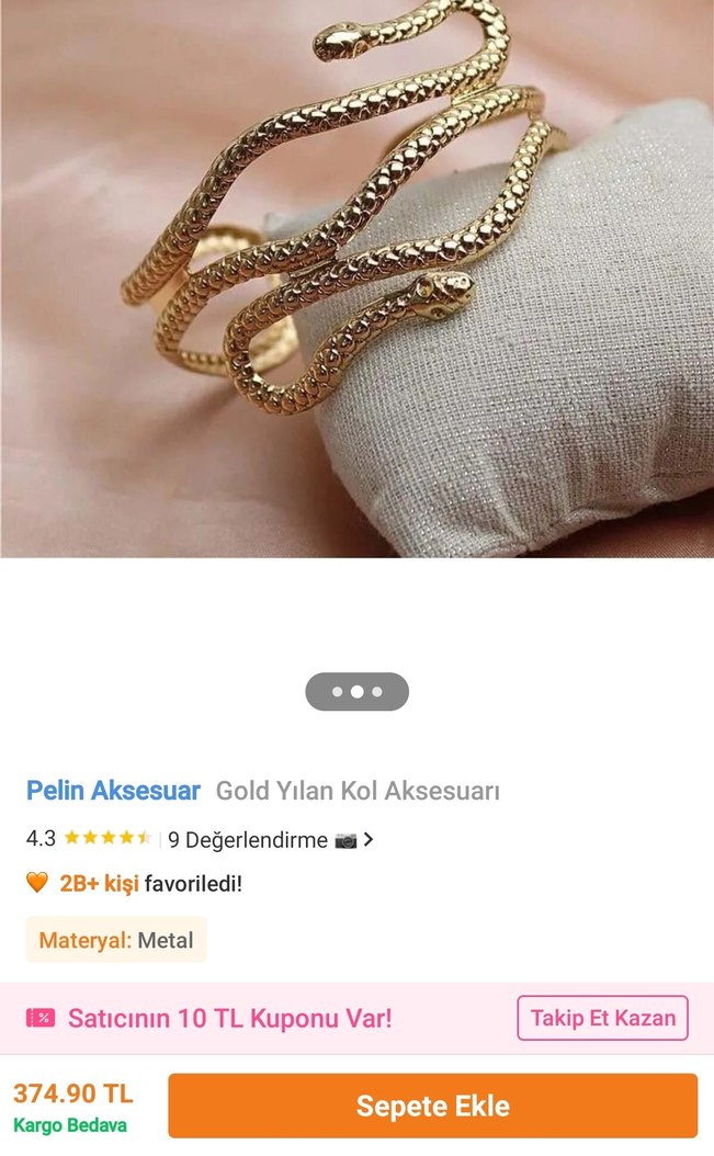 Yılan Desenli Bileklik/yılan figürlü aksesuar - Görsel 2