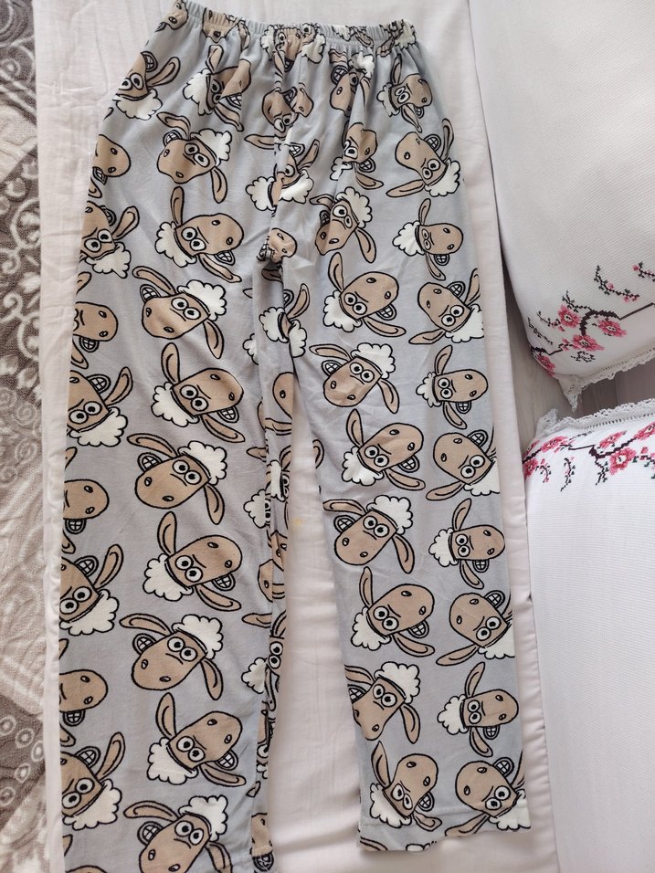 Kadife Pijama Altı Rahat Kesim - Görsel 2