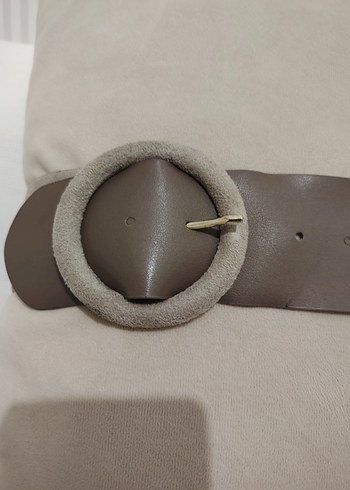 Bej Deri Tokalı Kadın Kemer - Görsel 5