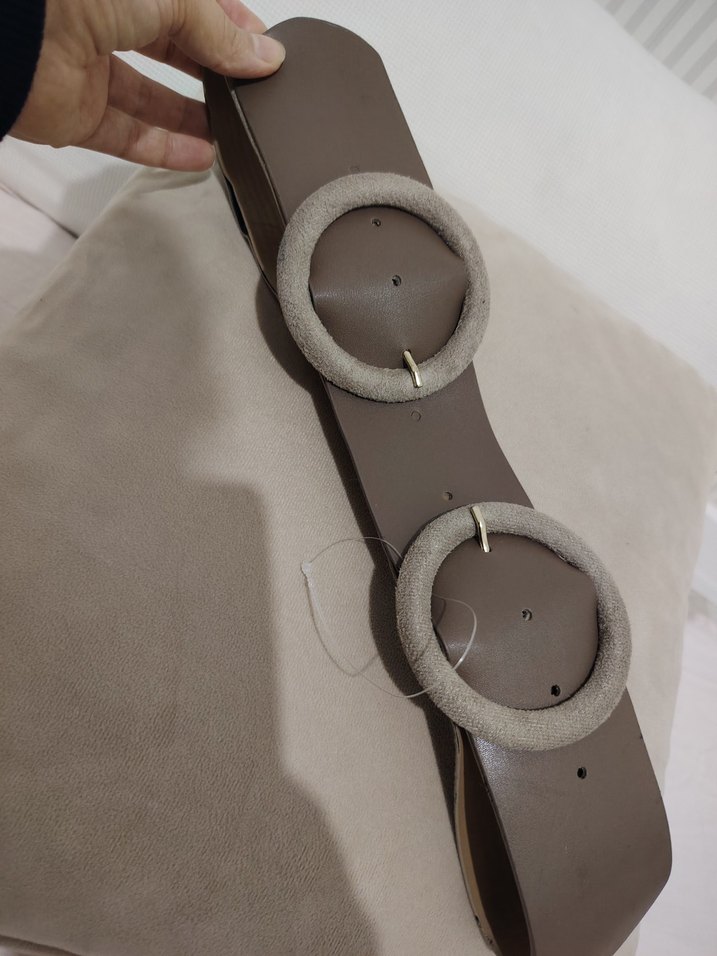 Bej Deri Tokalı Kadın Kemer - Görsel 2