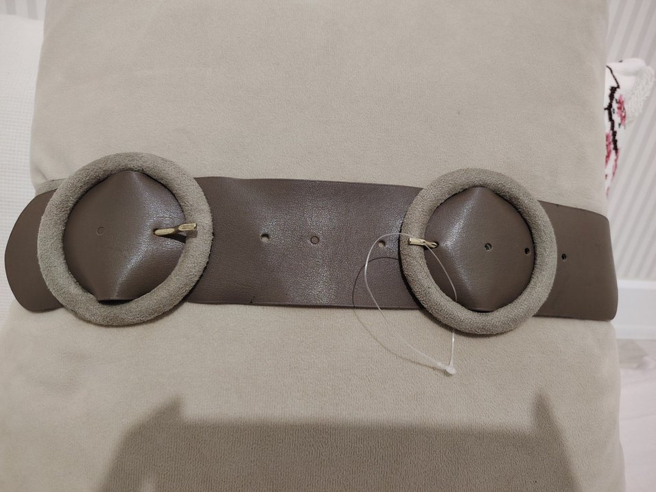 Bej Deri Tokalı Kadın Kemer - Görsel 3