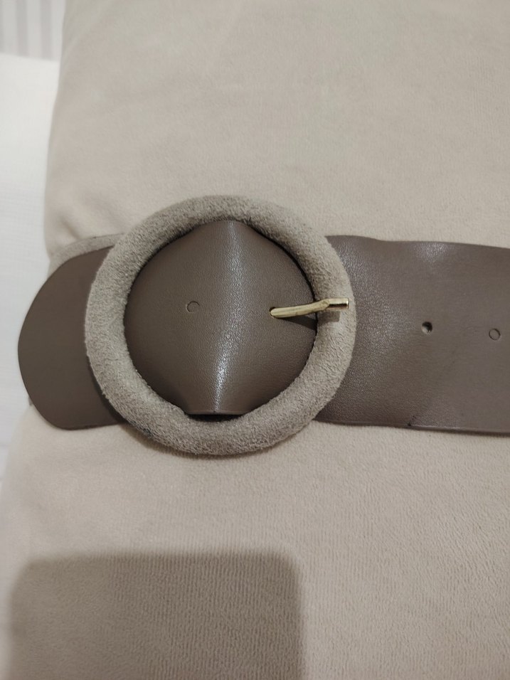 Bej Deri Tokalı Kadın Kemer - Görsel 5