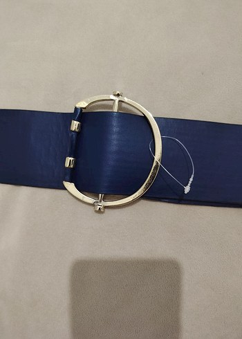 Parisian Tarzı Mavi Deri Kemer/kalın kemer - Görsel 2