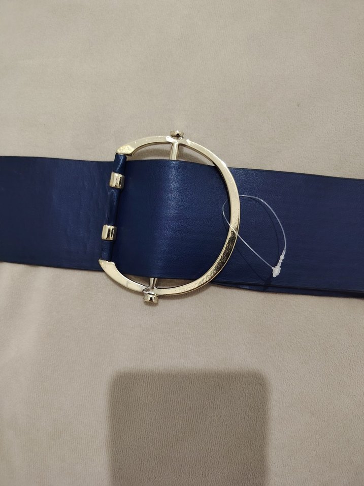 Parisian Tarzı Mavi Deri Kemer/kalın kemer - Görsel 2