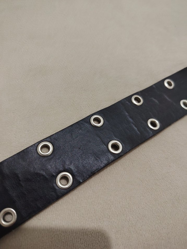 Siyah Deri Goth Tokalı Kemer - Görsel 3