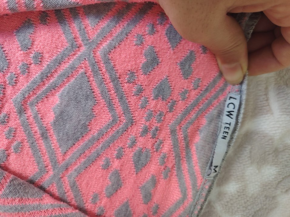 Gri Püsküllü Örgü Bohem hırka - Görsel 2