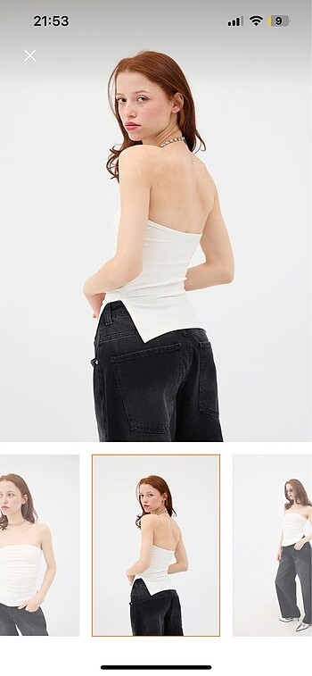 xs Beden Addax straplez crop