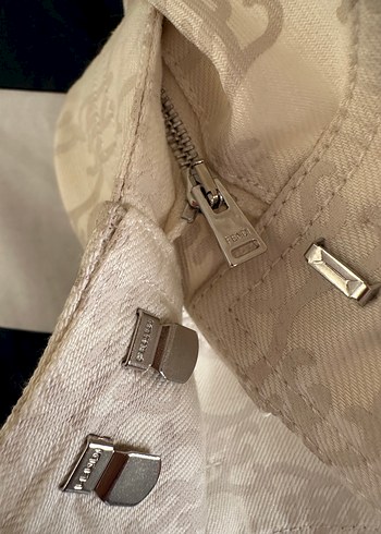 Fendi Dantel Detaylı Beyaz Midi Kadın Kumaş Pantolon