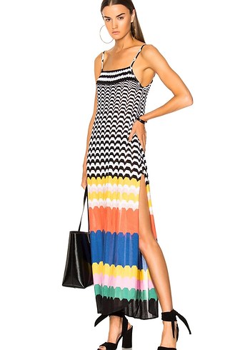Missoni Çok Renkli Uzun Askılı Triko Elbise
