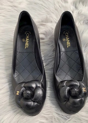 Chanel Klasik Siyah Chanel Tokalı Kadın Düz Ayakkabı