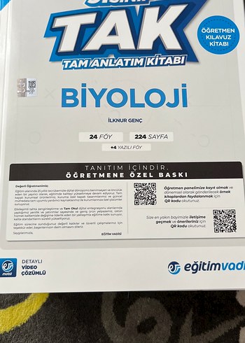 Biyoloji Öğretmen Kılavuz Kitabı - Eğitimvad