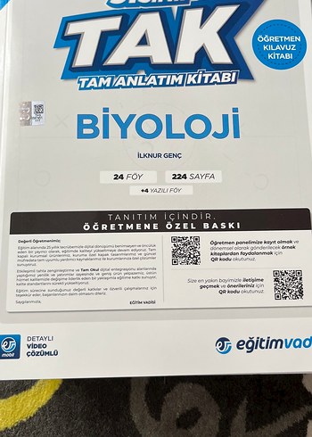  Biyoloji Öğretmen Kılavuz Kitabı - Eğitimvad