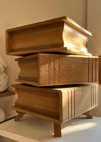 Ahşap Kitap Kutuları Seti - Görsel 2