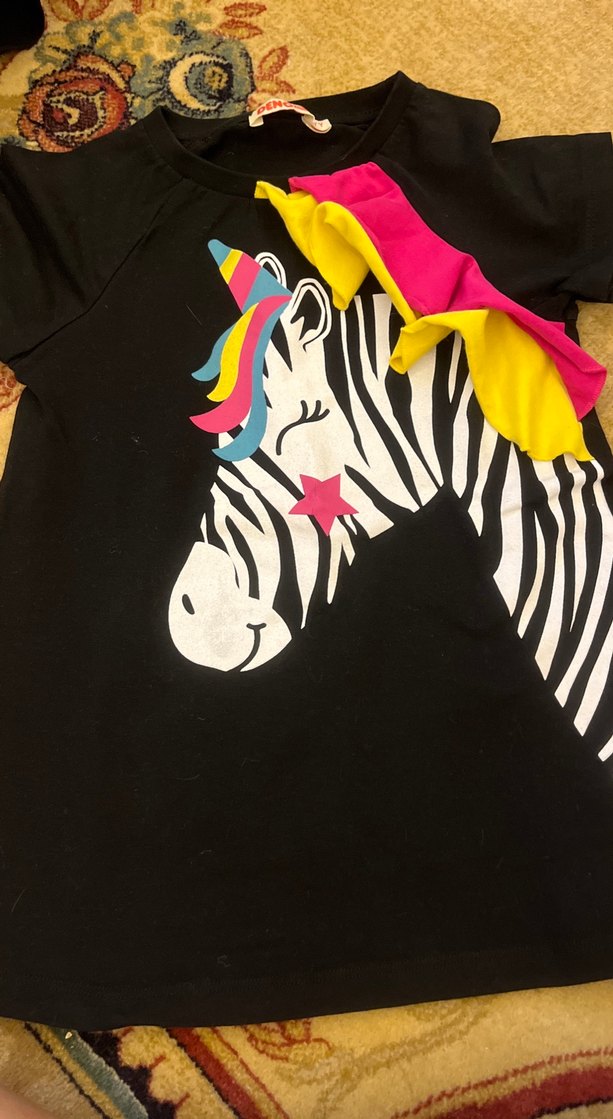 Renkli Zebra Desenli Çocuk tsirt - Görsel 2