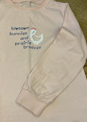 Kız Çocuk Bej Uzun Kollu Baskılı Tişört - Görsel 4