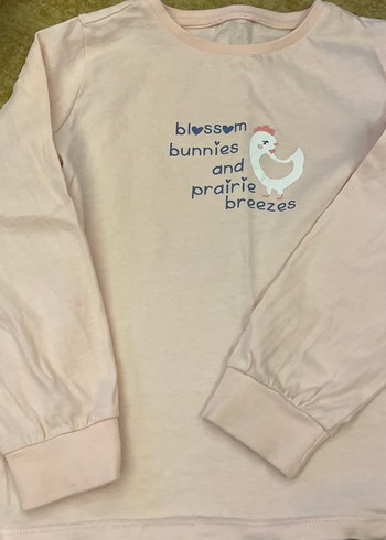 Kız Çocuk Bej Uzun Kollu Baskılı Tişört - Görsel 3