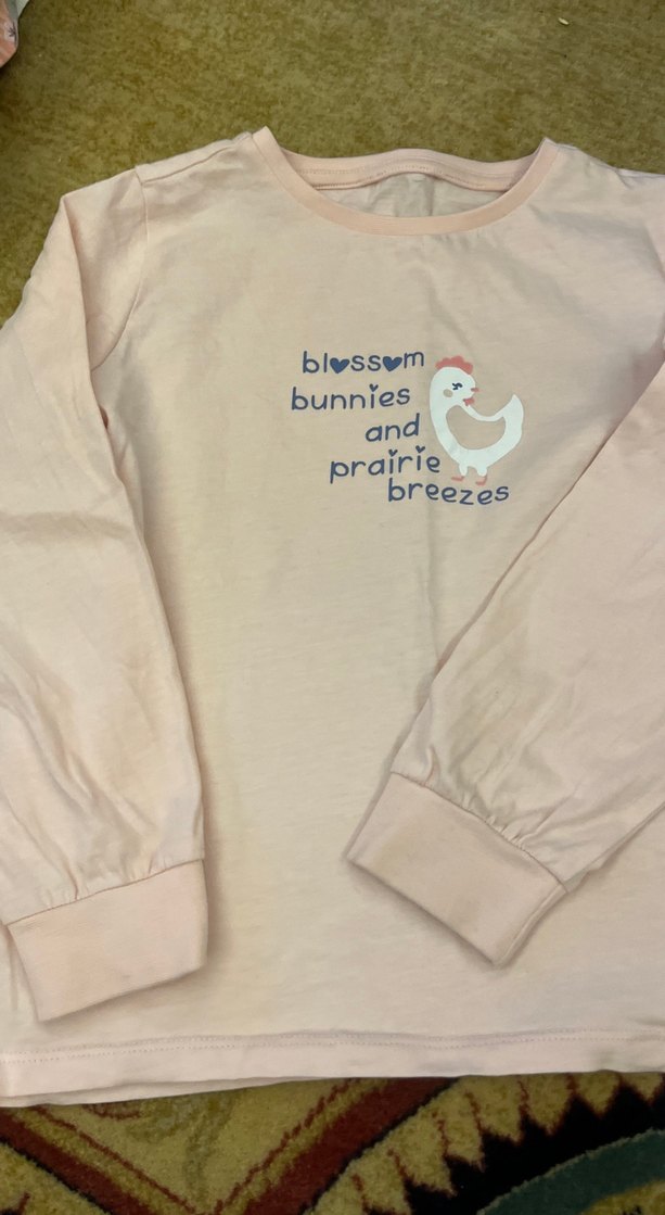 Kız Çocuk Bej Uzun Kollu Baskılı Tişört - Görsel 3