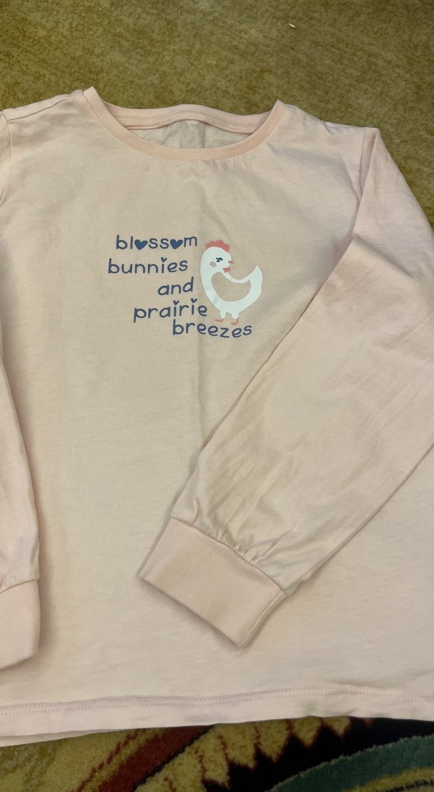 Kız Çocuk Bej Uzun Kollu Baskılı Tişört - Görsel 2