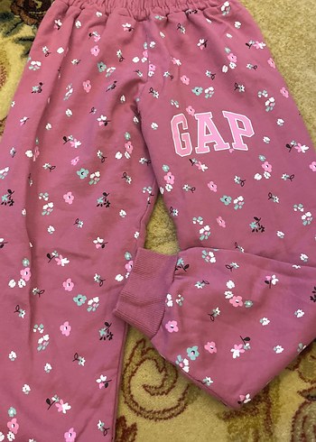 Kız Çocuk Pembe Çiçekli GAP Eşofman Altı - Görsel 3