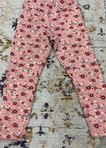 Kız Çocuk Renkli Çiçek Desenli Tayt - Görsel 2