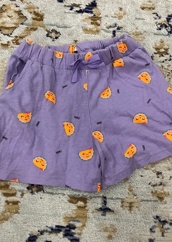 Mor Düğmeli Rahat Kız Şortu - Görsel 3