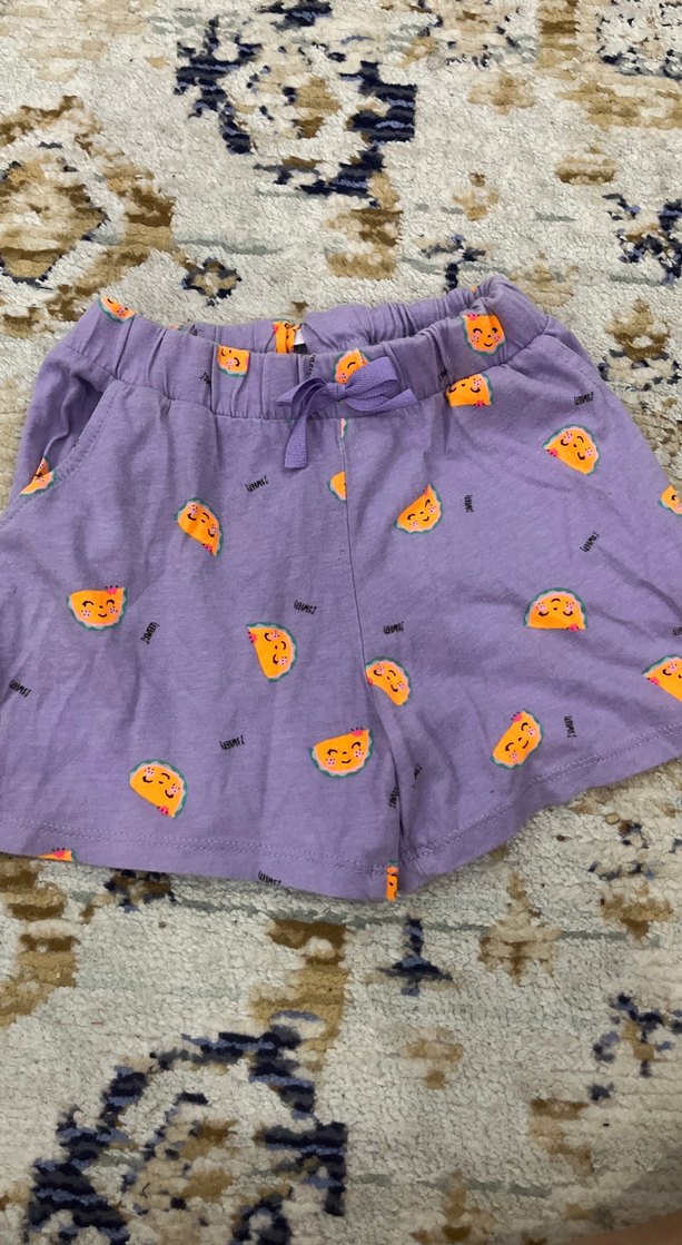 Mor Düğmeli Rahat Kız Şortu - Görsel 3