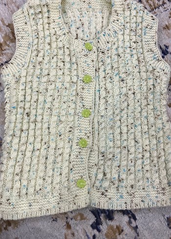 Bohem Tarzı Kız Örgü Kolsuz Yelek - Görsel 4