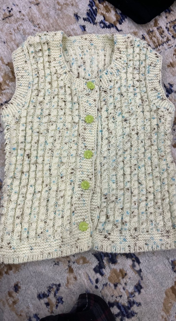 Bohem Tarzı Kız Örgü Kolsuz Yelek - Görsel 3